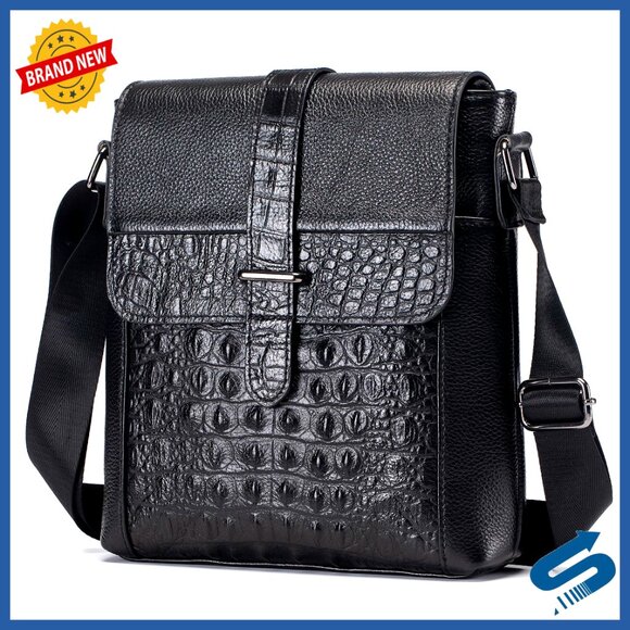 Genuine Leather Messenger Bag Adjustable Crossbody Sling  display picture 2